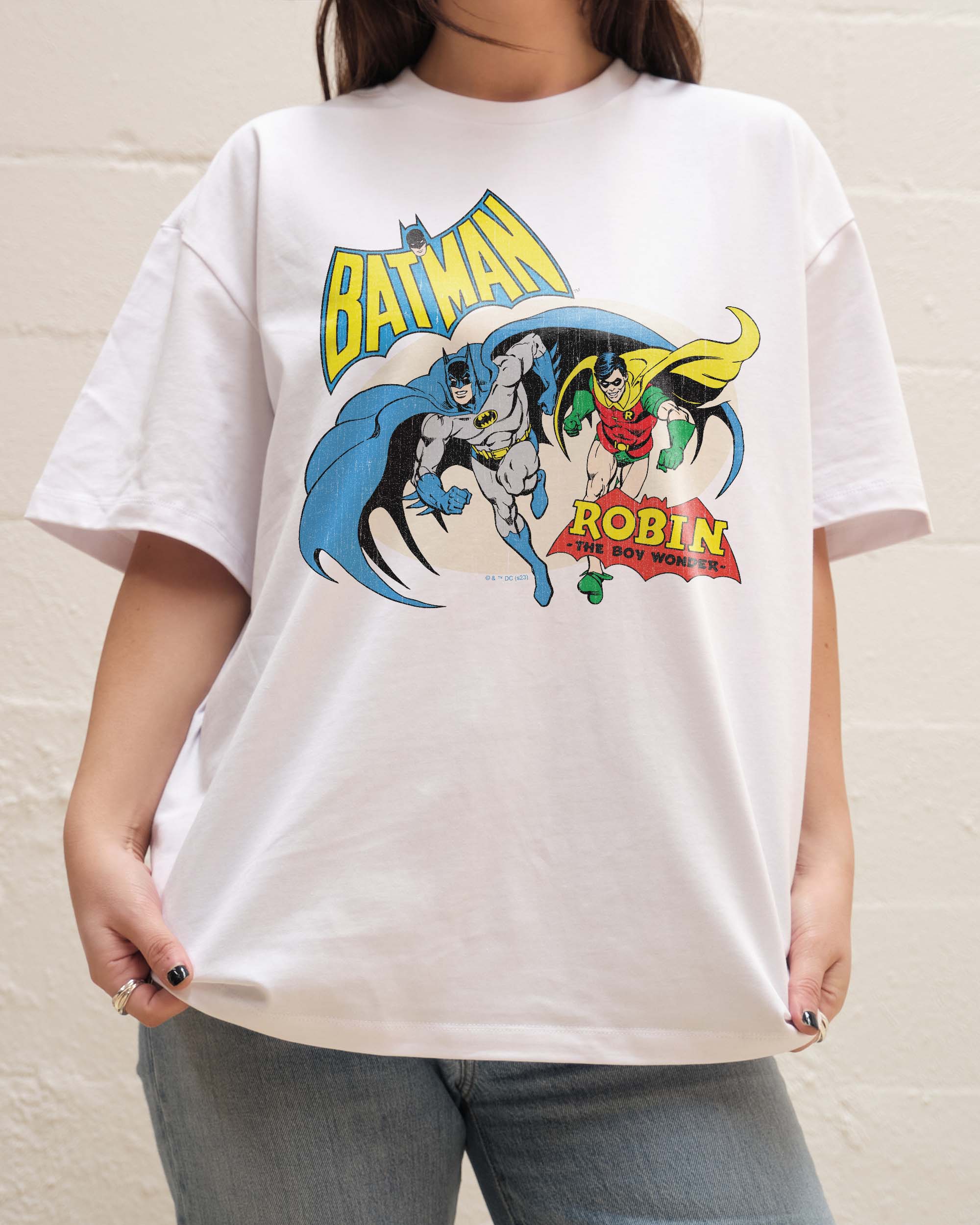 Batman and Robin The Boy Wonder Oversized Graphic T-Shirt - Unisex 90s Boxy Fit