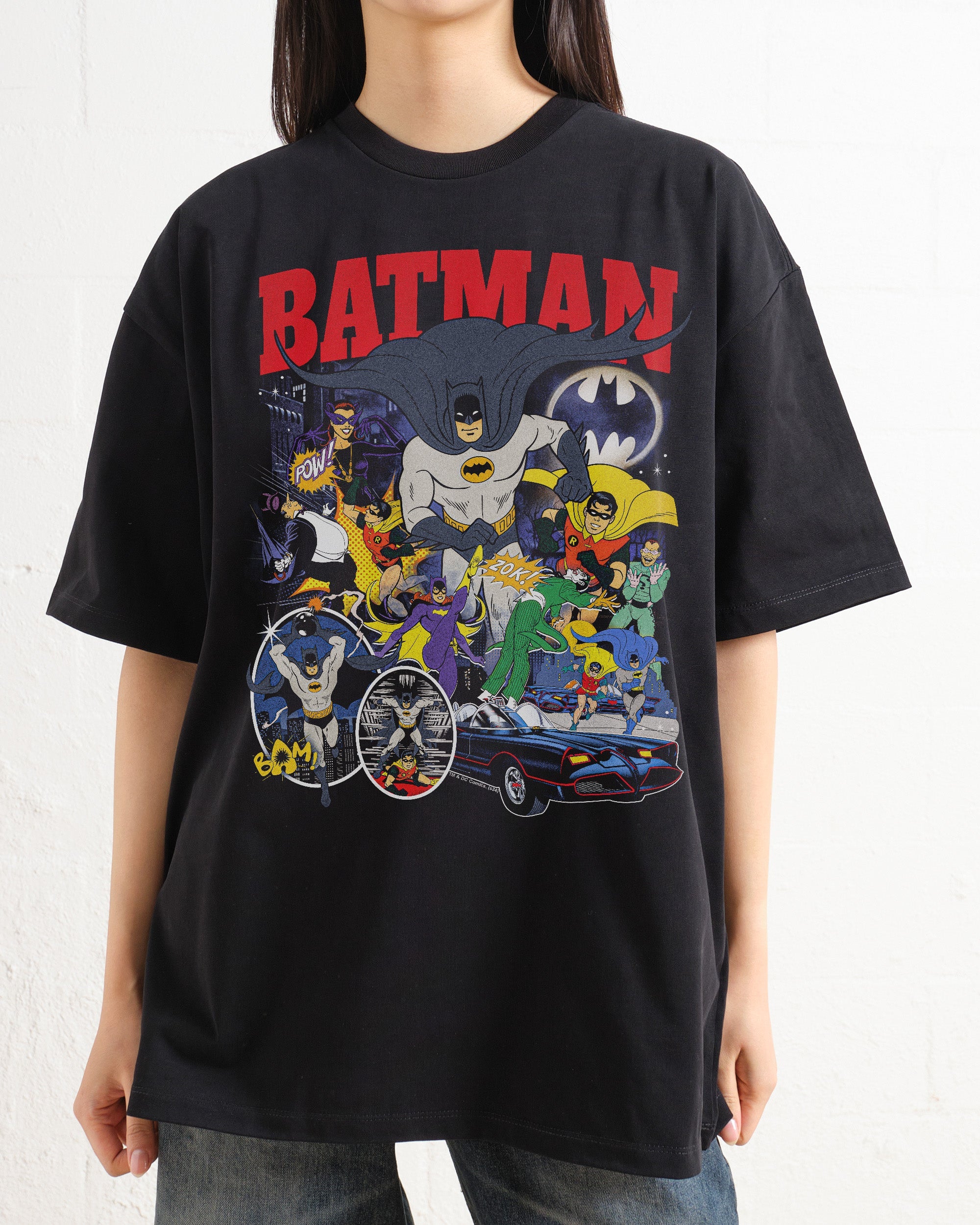 Batman Animated Vintage Oversized T-Shirt - DC Graphic Tee Unisex 100% Cotton