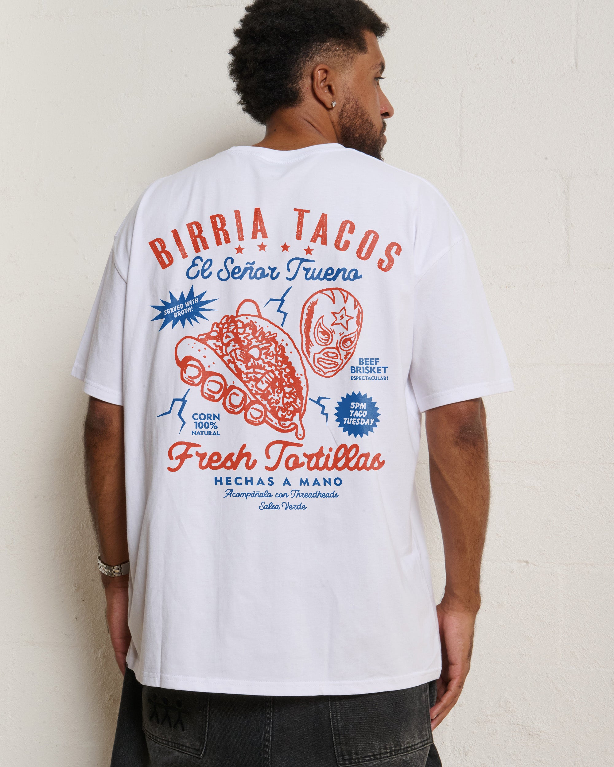 Birria Tacos El Senor Trueno Oversized Graphic Tee - Unisex 100% Combed Cotton