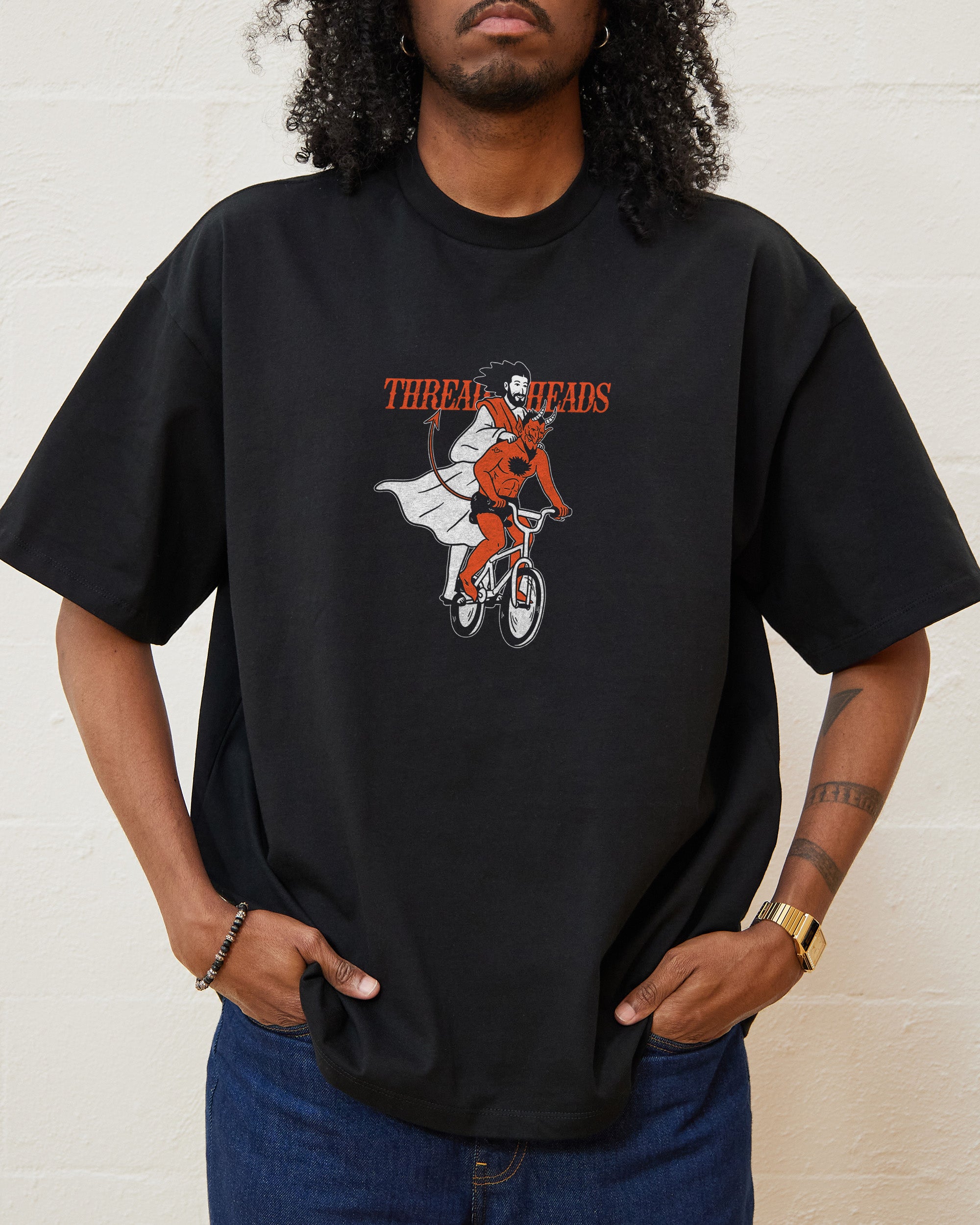 Good Vs Evil Oversized Graphic Tee - Unisex 90s Boxy Fit 100% Combed Cotton