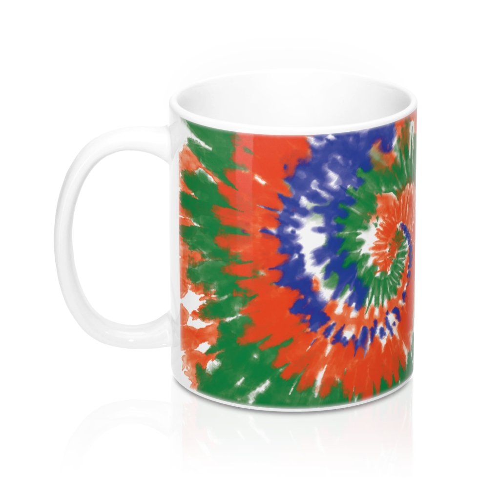 Green, Blue, & Orange Tie Dye Coffee Mug