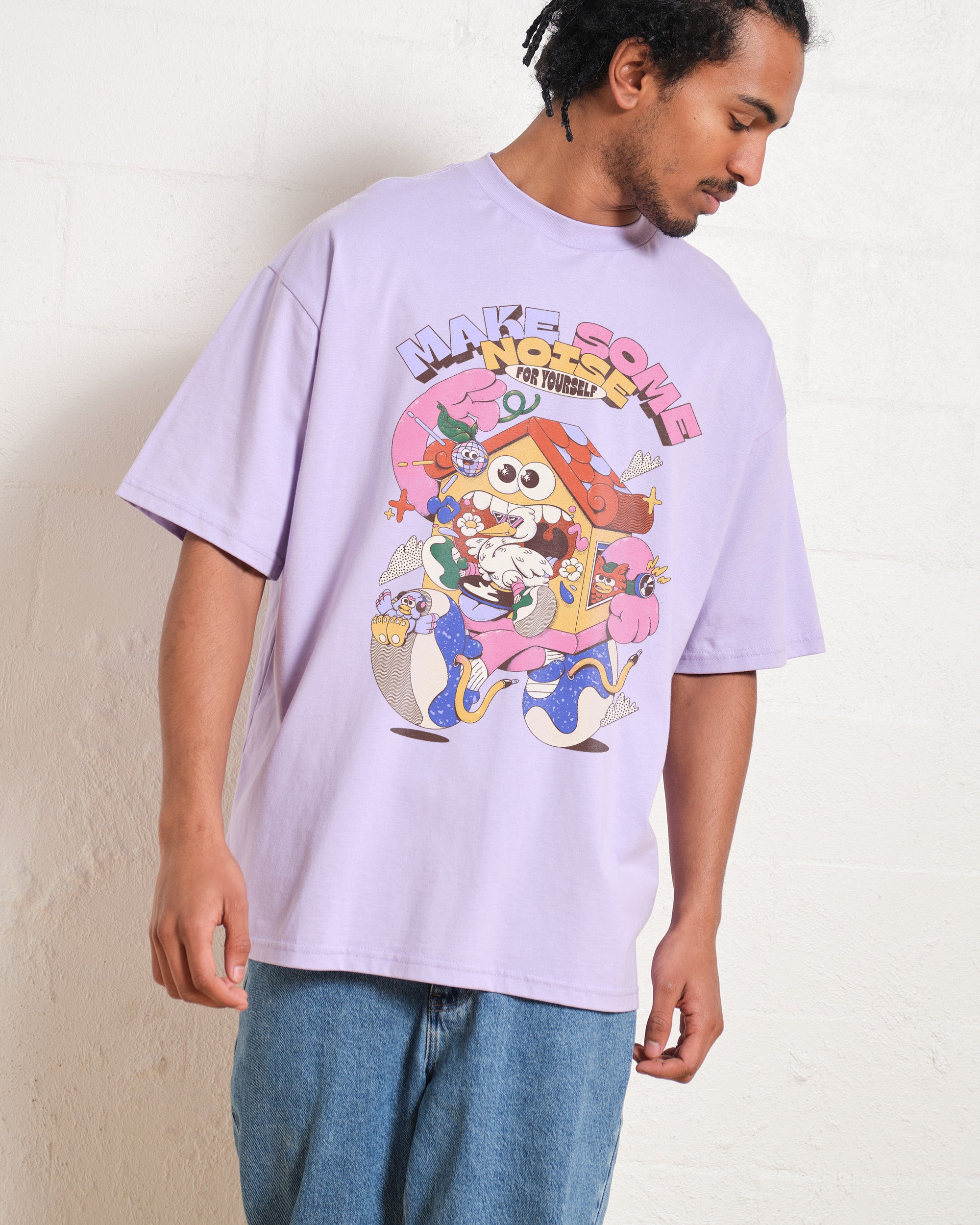 Make Some Noise Oversized Graphic Tee - Unisex 90s Boxy Fit 100% Combed Cotton
