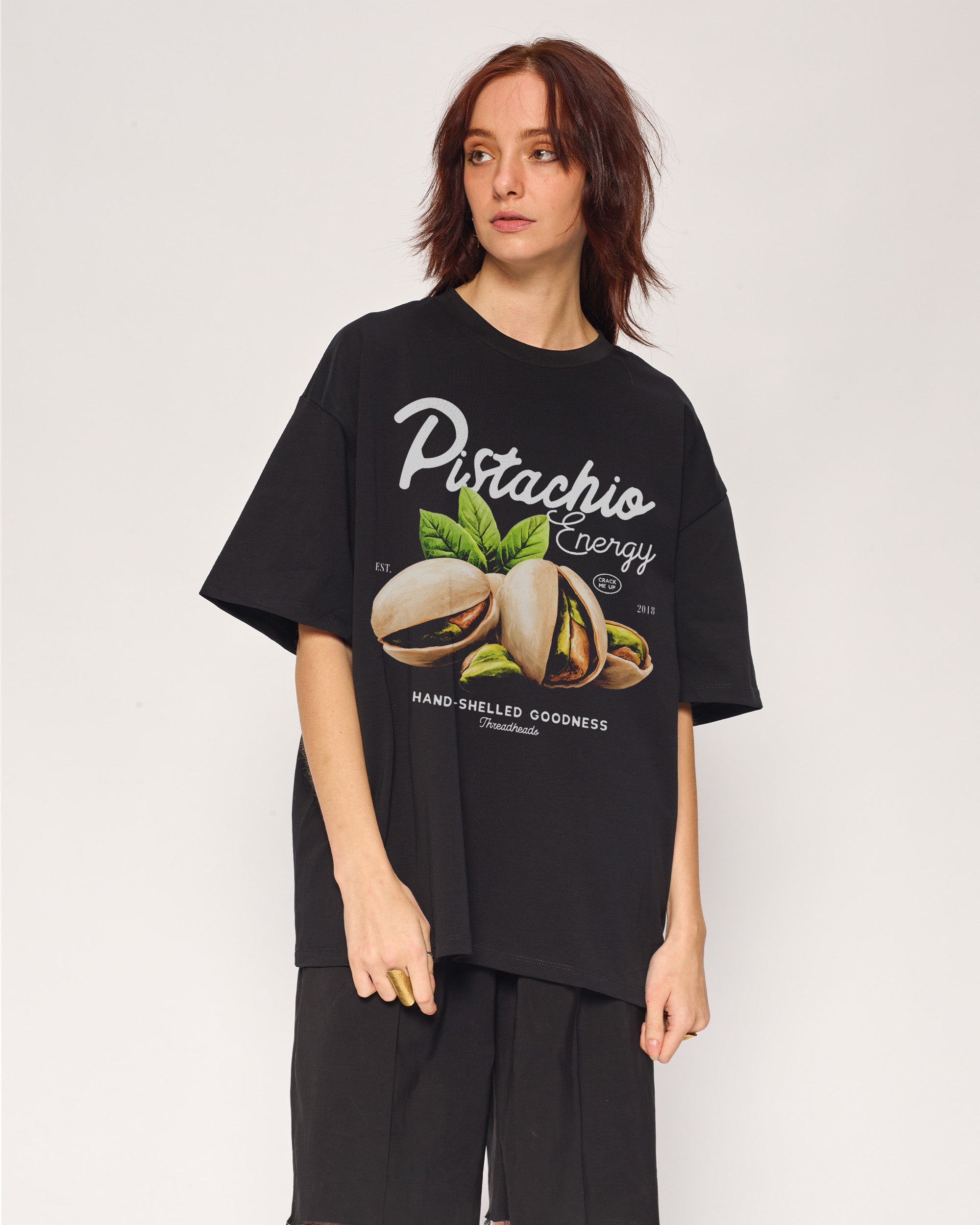 Pistachio Energy Oversized Graphic Tee - Threadheads 100% Combed Cotton Unisex