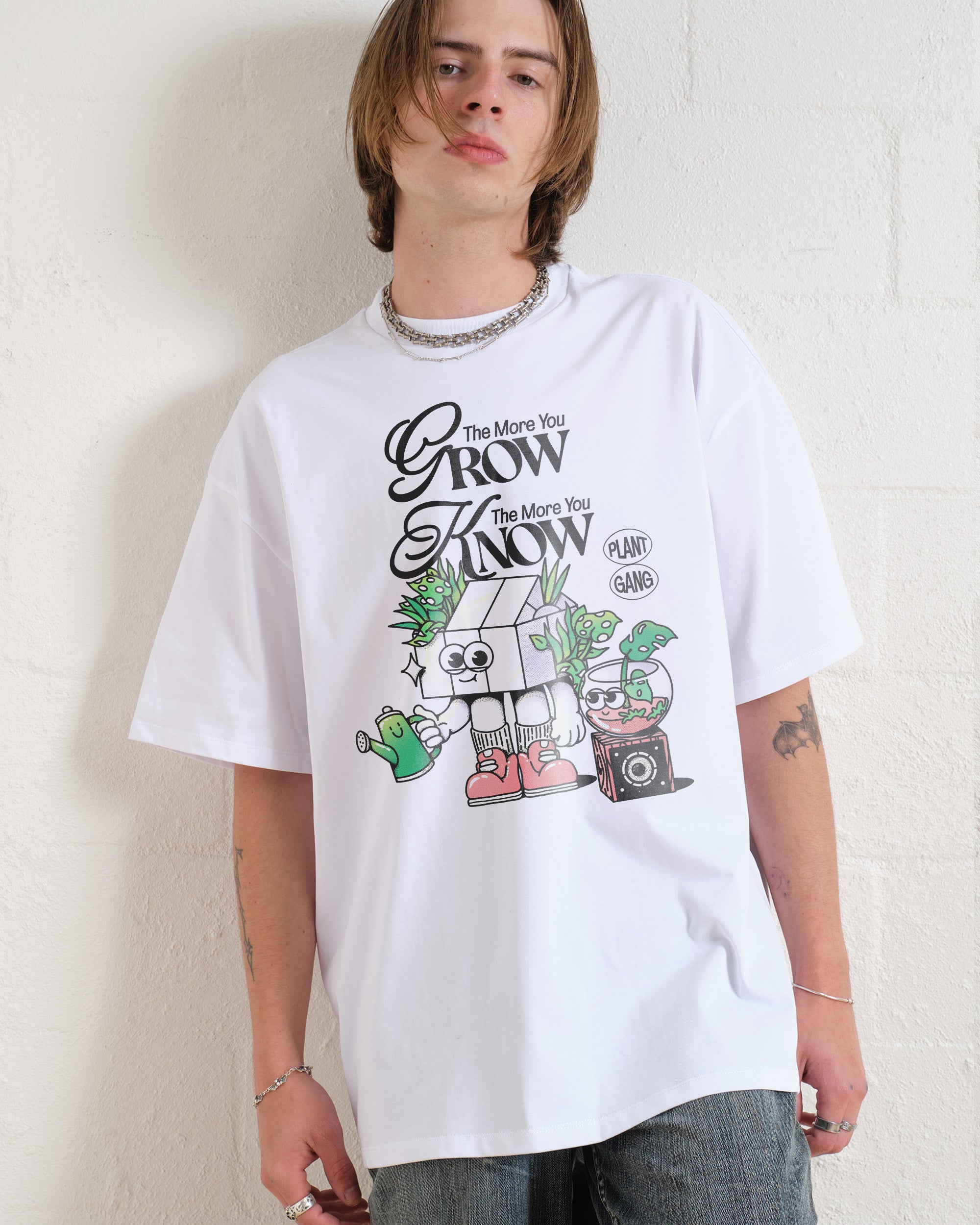 The More You Grow Oversized Graphic Tee - Unisex 90s Boxy Fit 100% Combed Cotton