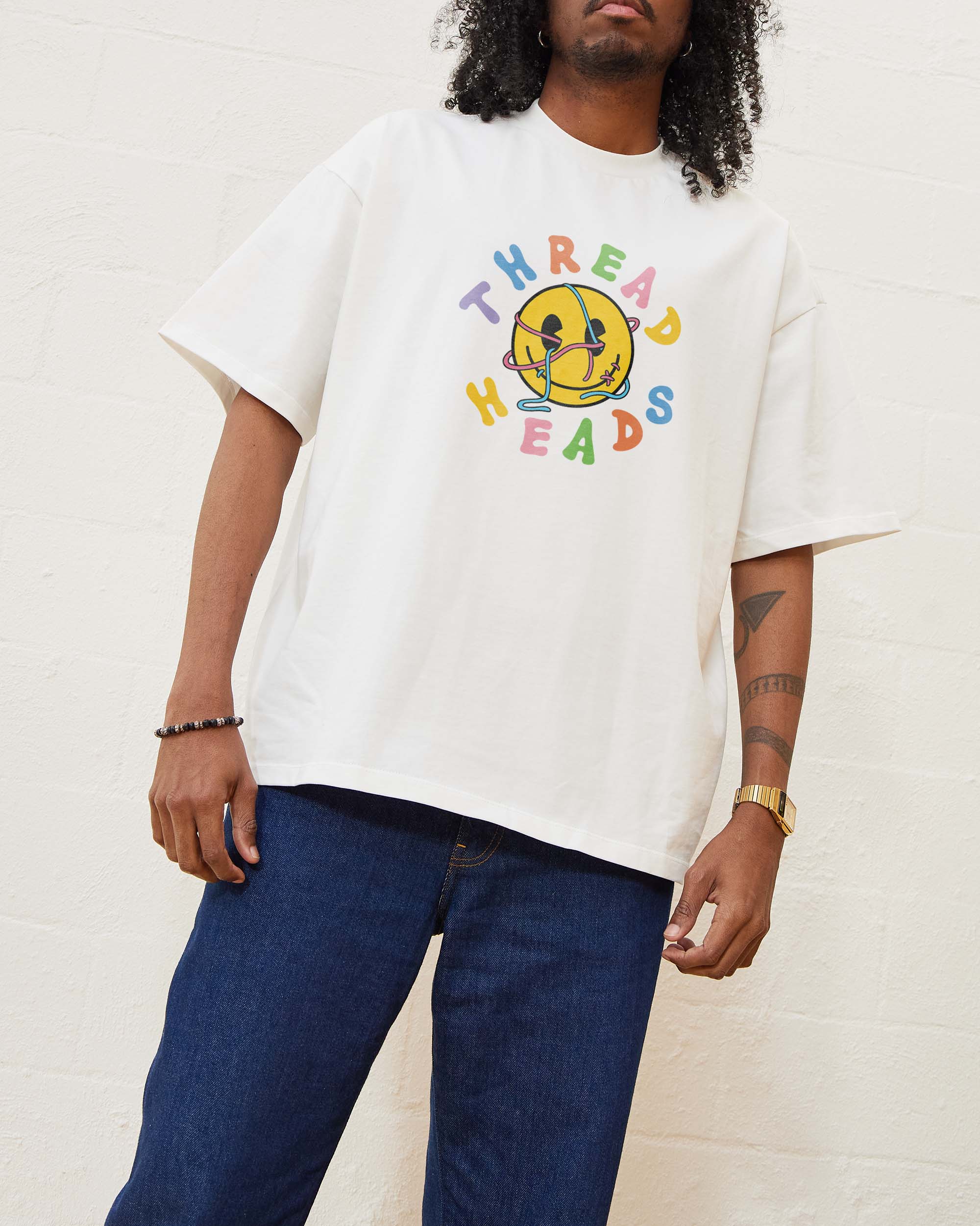 Threadheads Oversized Graphic Tee - Unisex 90s Boxy Fit 100% Combed Cotton