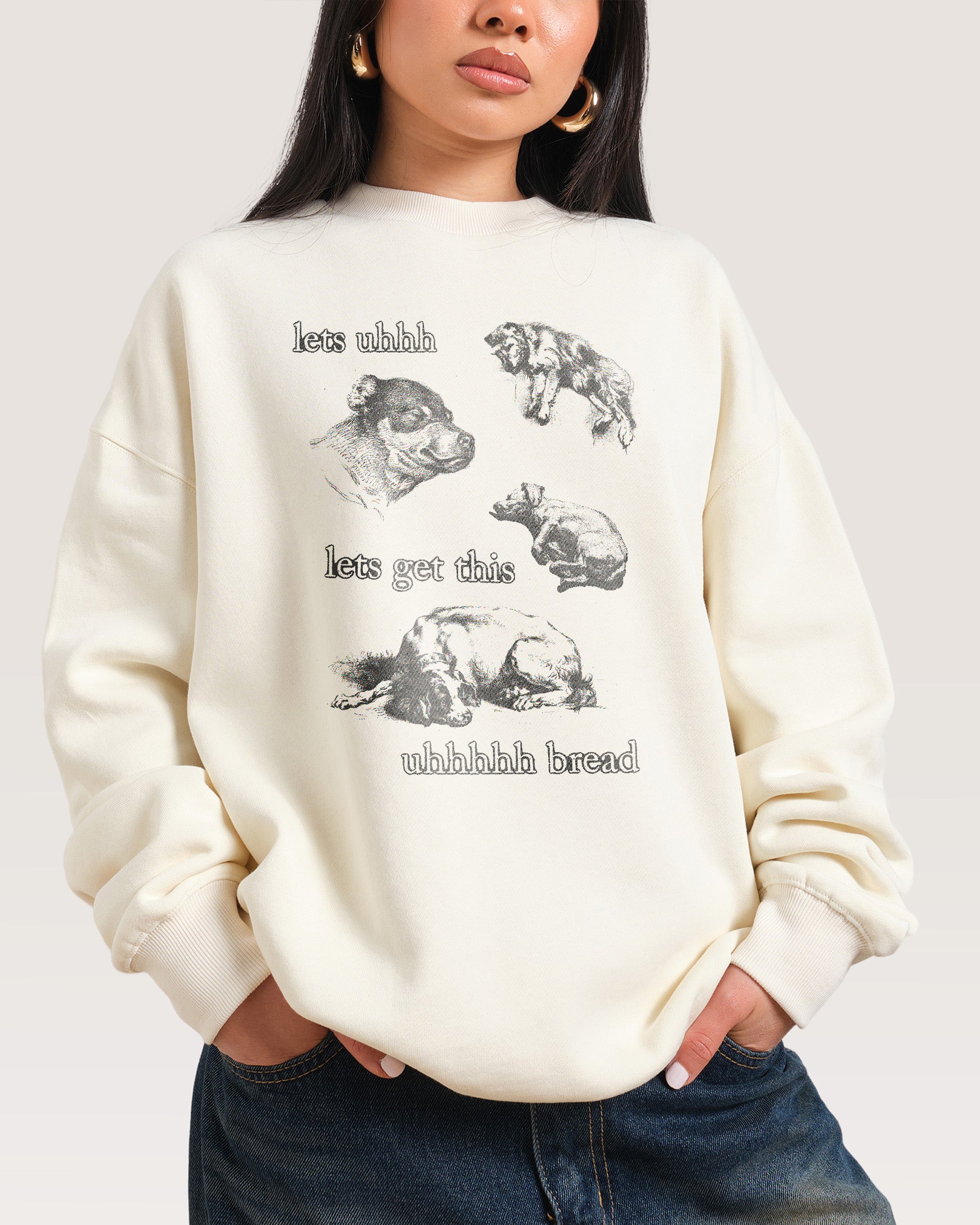 Lets Get This Bread Unisex Sweatshirt - Dogecore Collab, 340gsm Cotton-Poly Blend