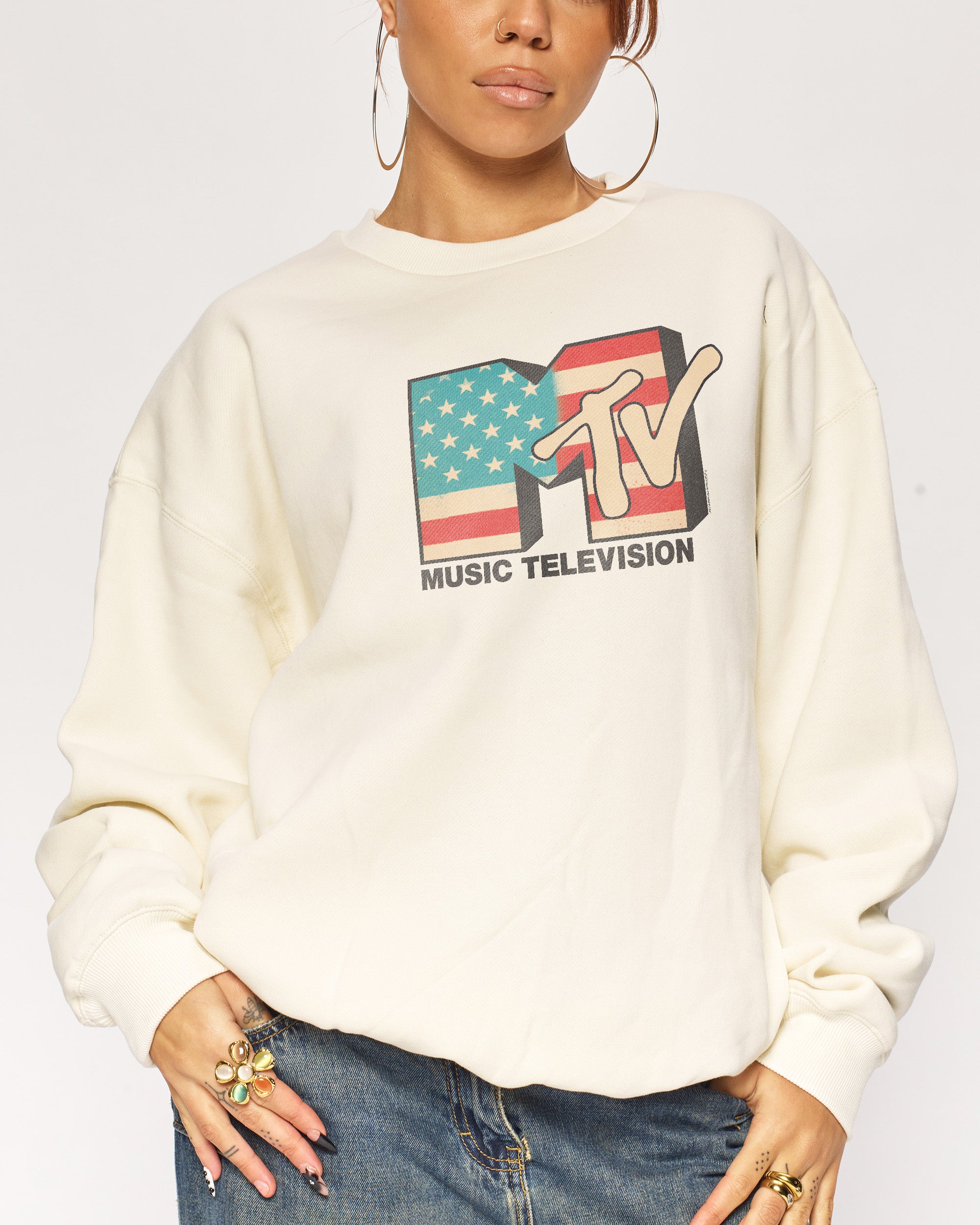 USA MTV Logo Unisex Sweatshirt - Premium 340gsm Cotton Poly Blend