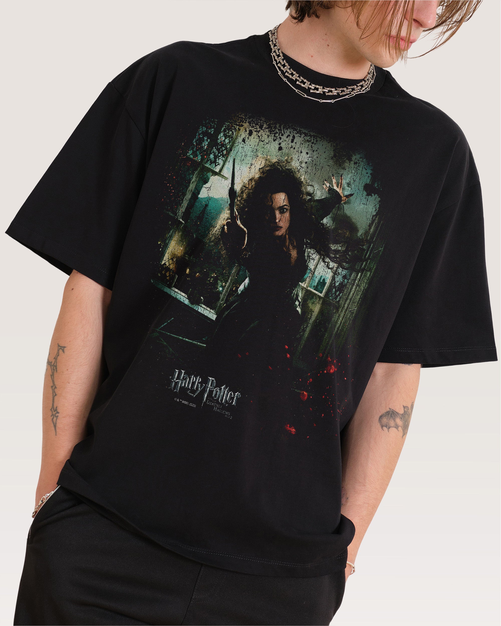 Bellatrix Oversized Tee Harry Potter Graphic T-Shirt Unisex 100% Cotton
