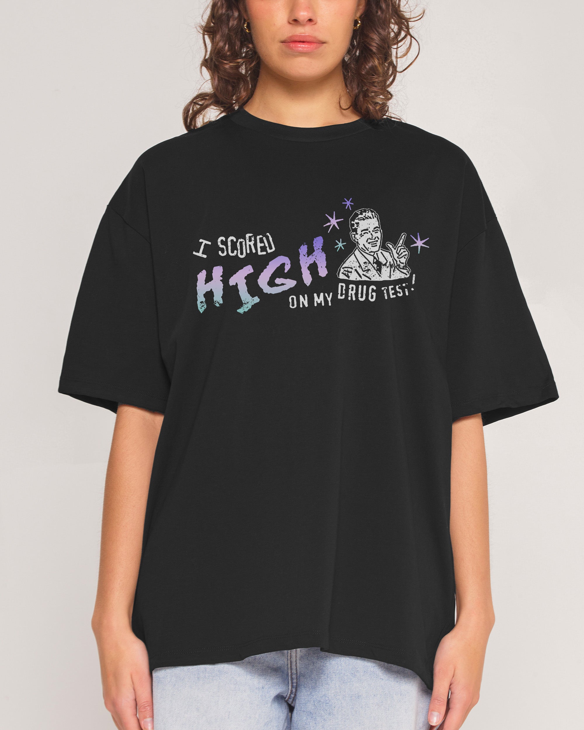 High Achiever Oversized Graphic Tee - Unisex 90s Boxy Fit 100% Combed Cotton