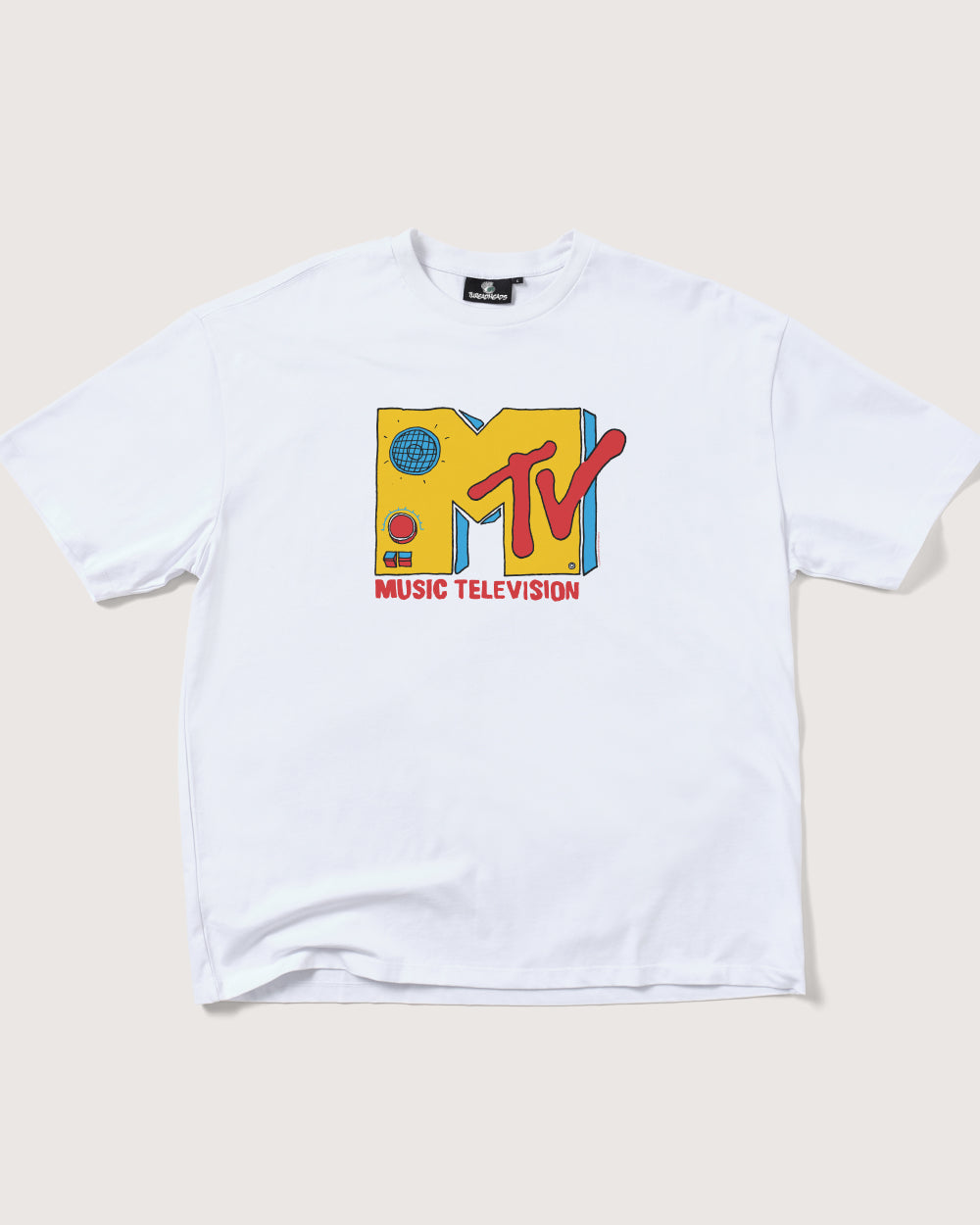 MTV Logo Oversized T-Shirt Unisex 90s Graphic Tee Heavyweight 100% Combed Cotton
