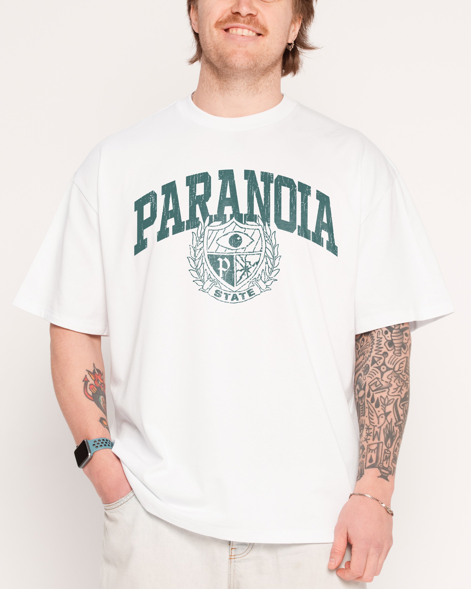 Paranoia State Oversized Graphic Tee - Unisex 100% Combed Cotton Heavyweight